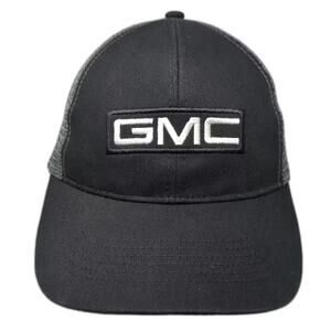 GMC Baseball Cap Black One Size Mesh Back Embroidered Logo Adjustable Strap Hat